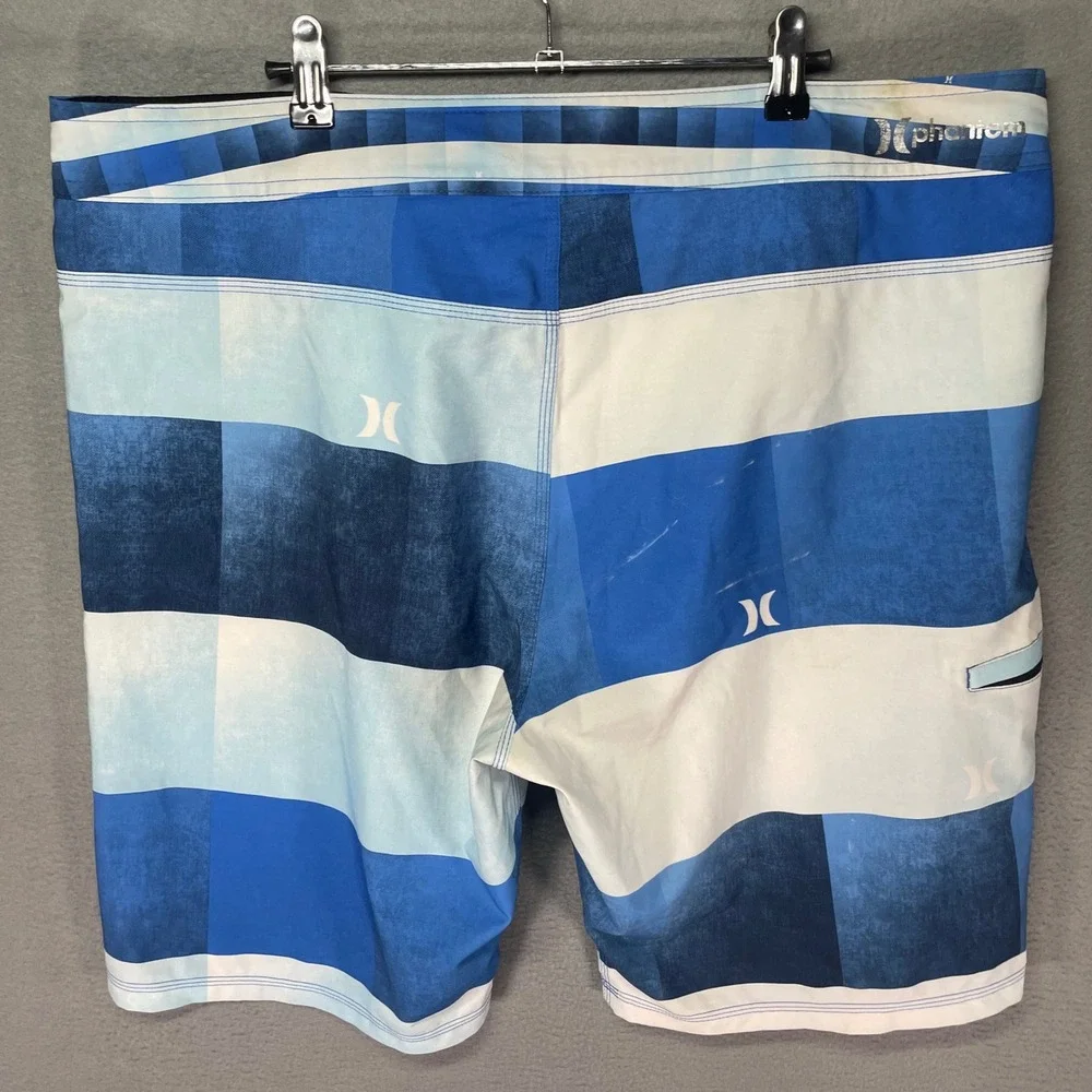 Hurley Phantom Board Shorts Mens‎ 38 Blue Stripe Stretch Surf Swim